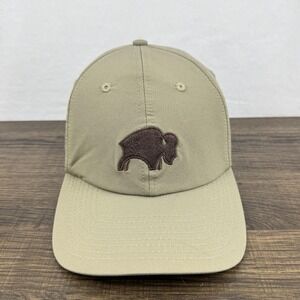 Bison Coolers Hat Cap Strap Back Khaki Brown Bison Logo Mens‎ Outdoor Hiking